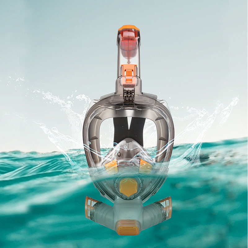 Full Face Snorkel Mask, Free Breathing System Anti-Fog Anti-Leak Safety Diving Mask for Adult