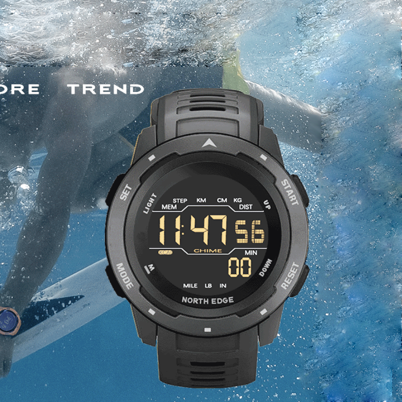 Underwater 50M Men's Digital Diving Watch - Outdoor Sports Watch