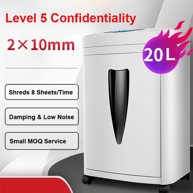 KuoRui C-838 L5 Office Use Desktop 8 Sheets A4 Size Micro Cut 2*10mm Silent Paper Shredder