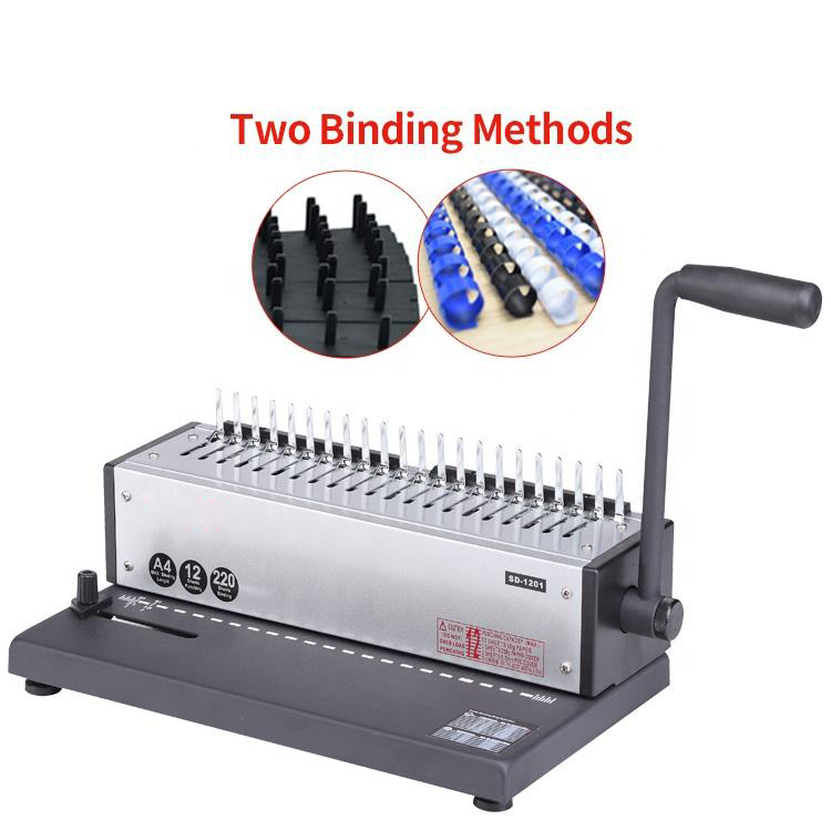 SD-1201 Manual Comb Rubber Ring Binding Machine 10/21 Hole Clip Punching Machine