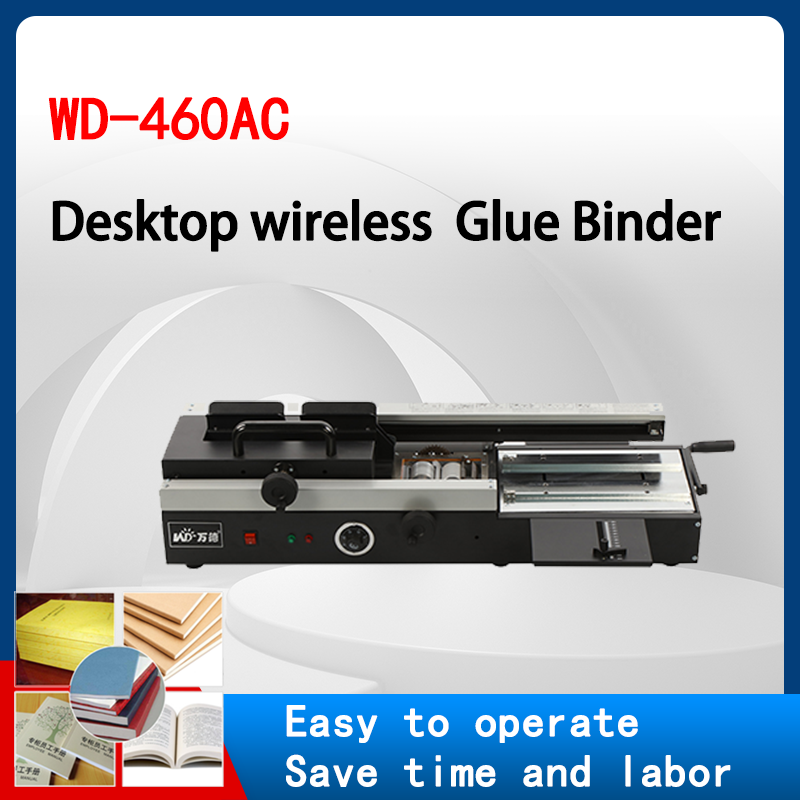 WD-460AC Desktop Manual Glue Binding Machine 320mm Width & 40mm Thickness Post-Press Equipment