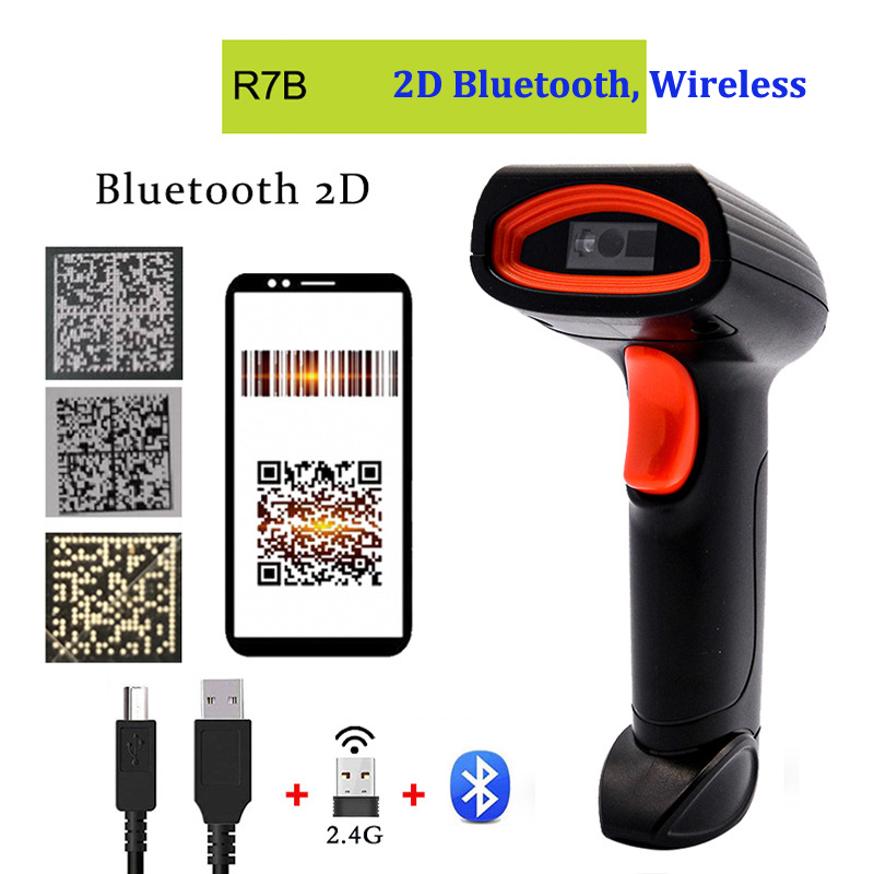 R7 High Quality 2D Wired Wireless Barcode Scanner Handheld QR Code Reader for Supermarket Warehouse Logistics