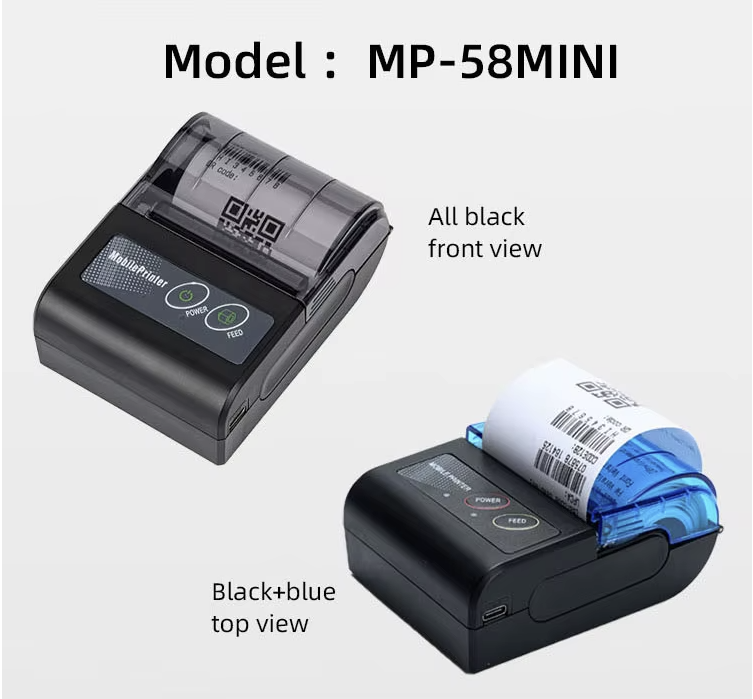 MP-58Mini Portable 58MM Mini Thermal Printer 2 Inch Wireless USB Receipt Bill Ticket