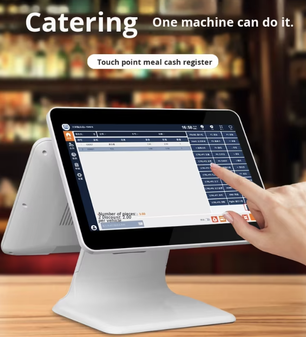 PTS605 15.6'' Touch Screen POS Electronic Terminal PC Desktop Cash Register System
