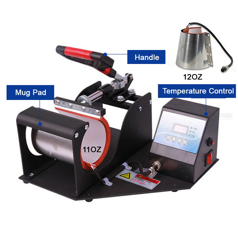 MP02 2 in 1 Mug Press Machine Sublimation Printer Heat Transfer Mug Printing Machine for Mug Cup 11/12OZ