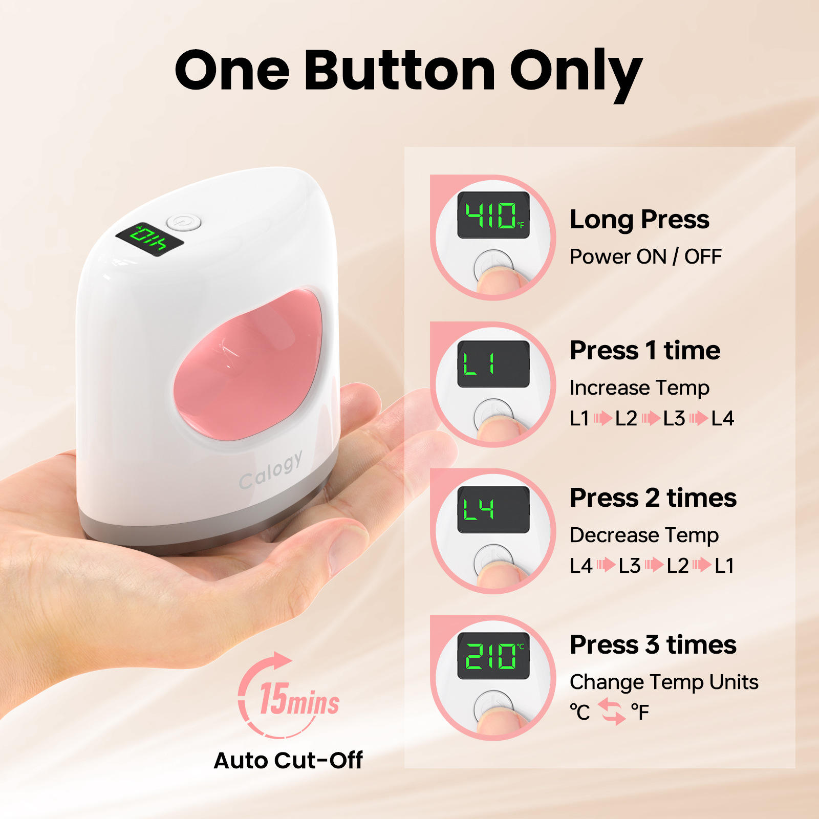CHP2305 Mini Heat Press Machine Portable Hand-held Iron Small Thermal Transfer Machine 4-gear Temperature Control T-shirt Printing