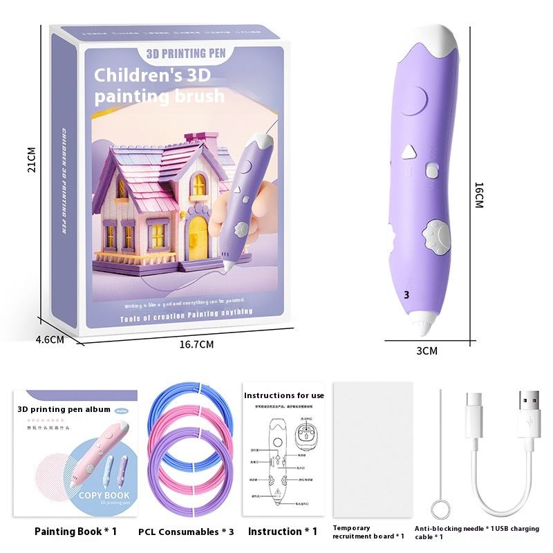SK301 3D Printing Pen DIY Drawing Pen Low-temperature Smart Graffiti Toy Children's Gift